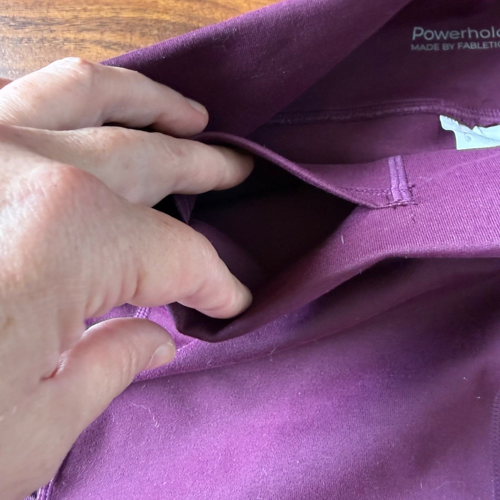 Fabletics‎ Powerhold High Waisted Mesh Pocket Leggings Purple Womens Large L - Picture 7 of 11